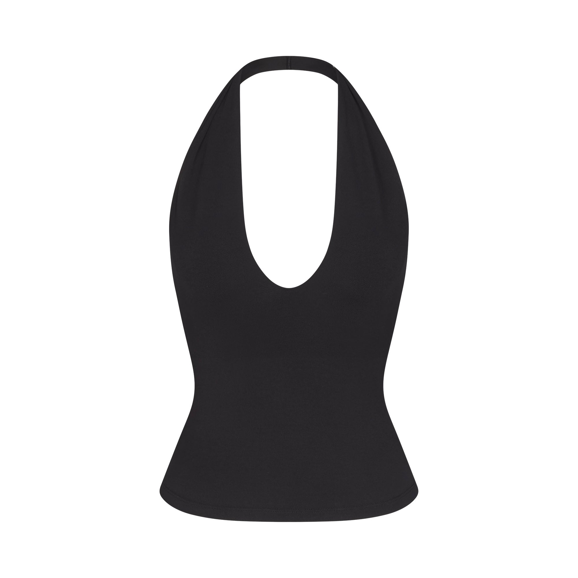 SMOOTH LAYERS HALTER TOP | OBSIDIAN FLAT ON A WHITE BACKGROUND | FLT