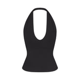 SMOOTH LAYERS HALTER TOP | OBSIDIAN FLAT ON A WHITE BACKGROUND | FLT