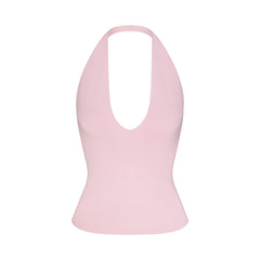 SMOOTH LAYERS HALTER TOP | PEONY FLAT ON A WHITE BACKGROUND | FLT