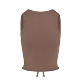 COTTON JERSEY TIE BACK TANK | AMETHYST FLAT ON A WHITE BACKGROUND | FLT