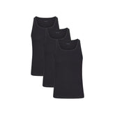 SKIMS COTTON MENS RIB TANK 3-PACK LAYS FLAT ON A WHITE BACKGROUND | FLT | FOCUS: 0.0, 1.0, 0.9