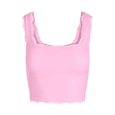FITS EVERYBODY LACE TANK | BUBBLE GUM TONAL FLAT ON A WHITE BACKGROUND | FLT