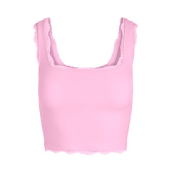 FITS EVERYBODY LACE TANK | BUBBLE GUM TONAL FLAT ON A WHITE BACKGROUND | FLT
