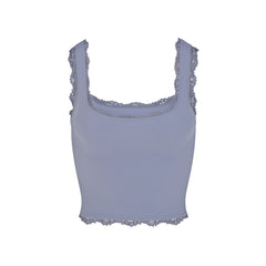 FITS EVERYBODY LACE TANK | SLATE TONAL & LAYS FLAT ON A WHITE BACKGROUND | FLT