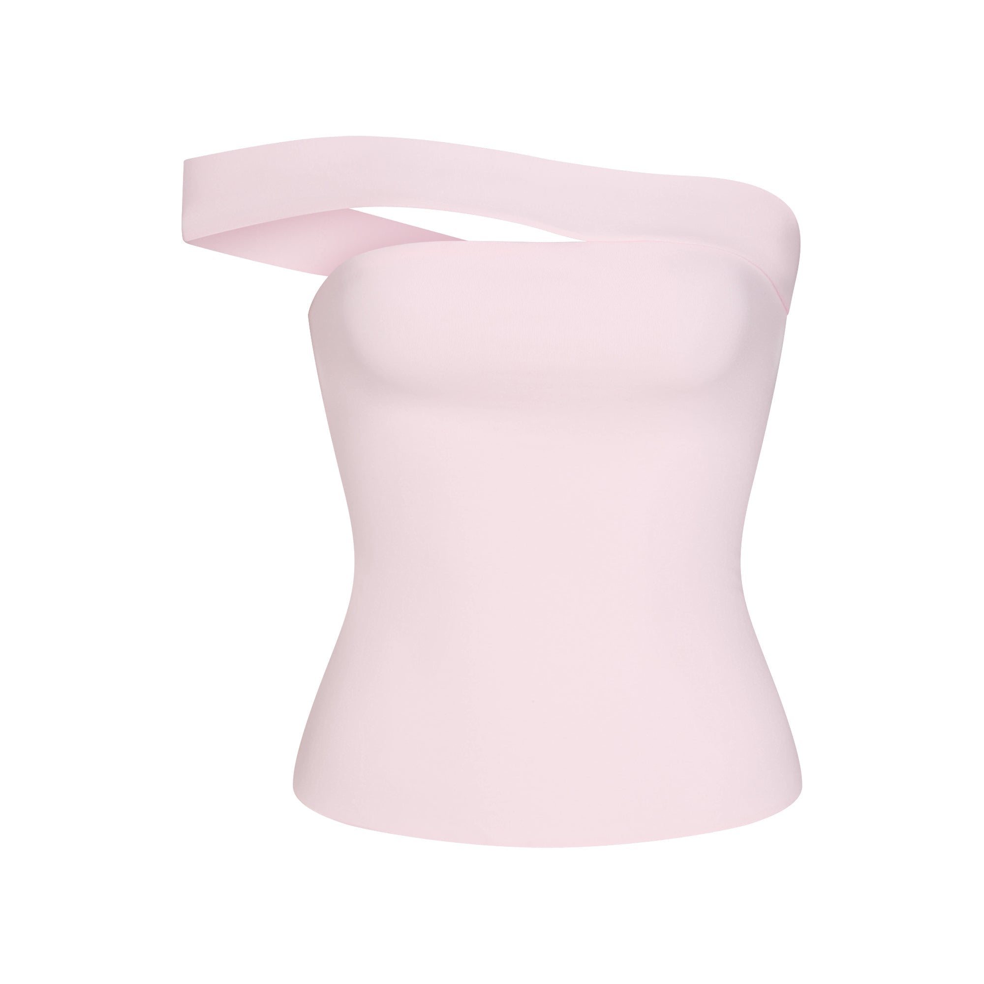 COTTON JERSEY ASYMMETRICAL TOP | CHERRY BLOSSOM LAYS FLAT ON A WHITE BACKGROUND | FLT