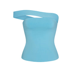 COTTON JERSEY ASYMMETRICAL TOP | WATER LAYS FLAT ON A WHITE BACKGROUND | FLT
