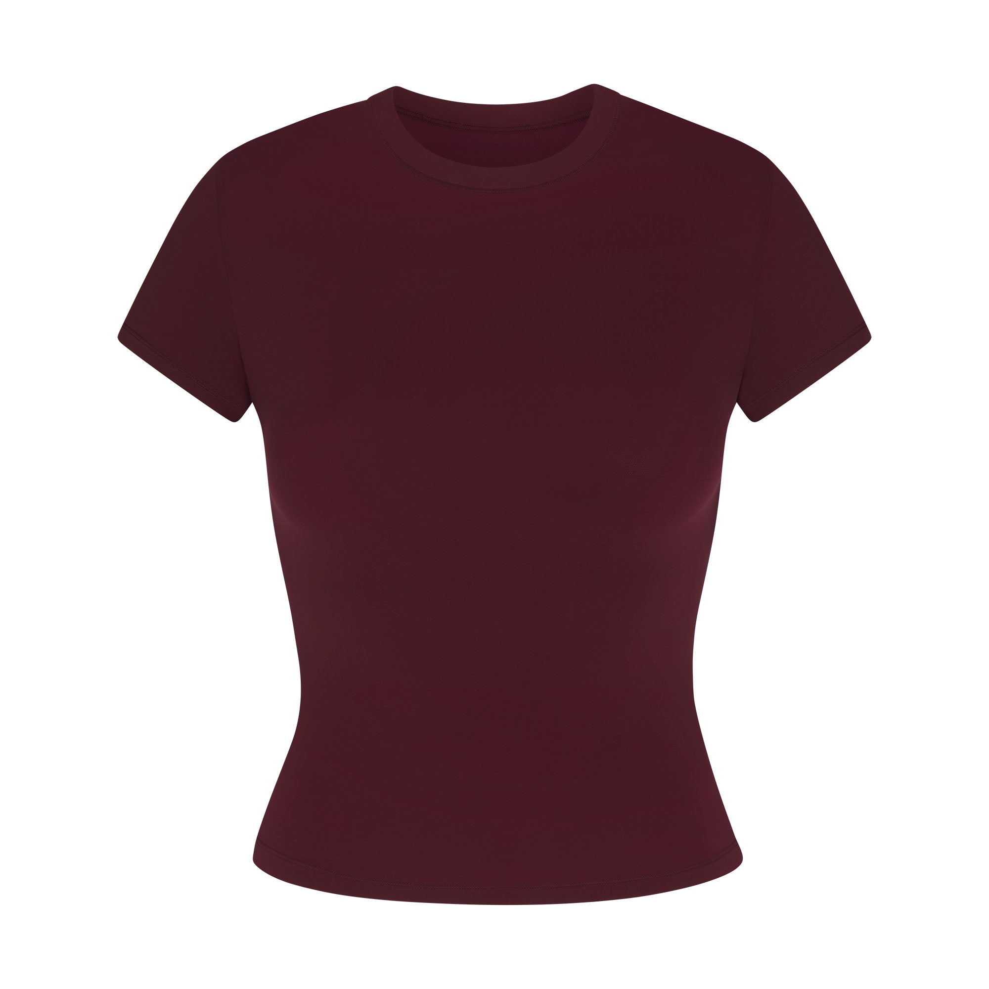 FITS EVERYBODY T-SHIRT | CURRANT FLAT ON A WHITE BACKGROUND | FLT@ | FOCUS: 0.0, 1.0, 0.9