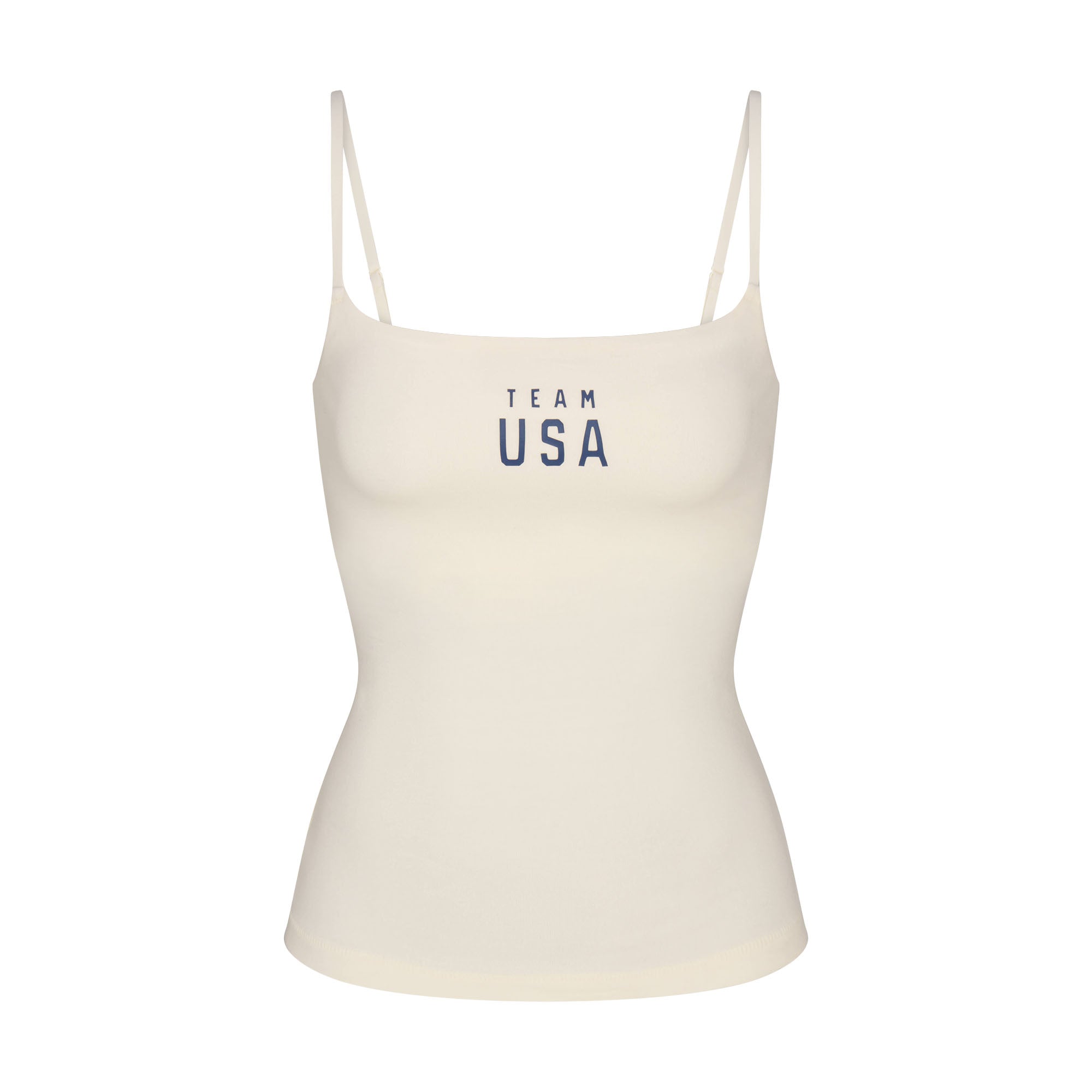 SKIMS FOR TEAM USA COTTON JERSEY OLYMPIC CAMI | ECRUFLAT ON A WHITE BACKGROUND | FLT