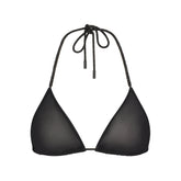 RHINESTONE KNIT TRIANGLE BRALETTE | ONYX FLAT ON A WHITE BACKGROUND | FLT