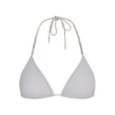 RHINESTONE KNIT TRIANGLE BRALETTE | ZEN BLUE FLAT ON A WHITE BACKGROUND | FLT