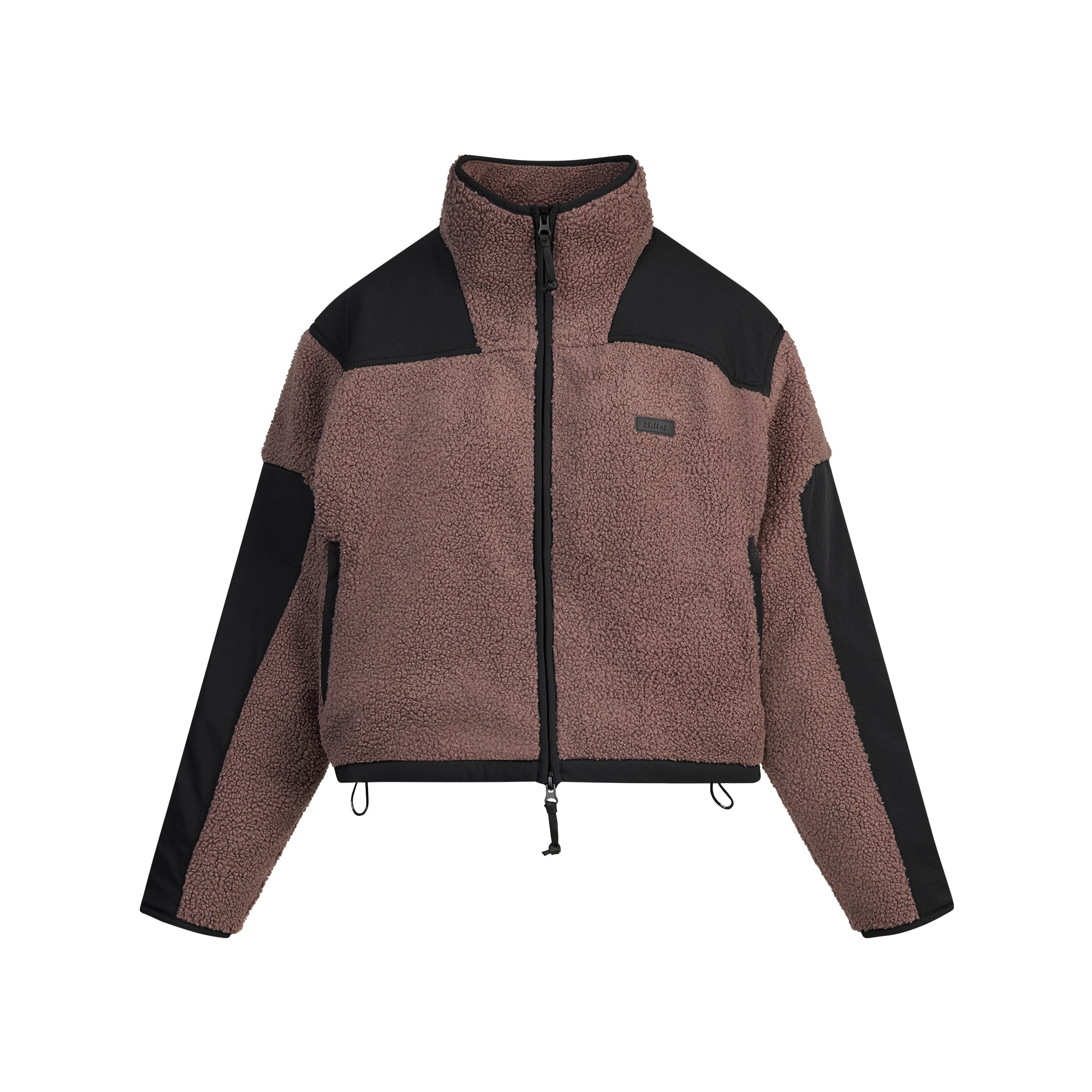 TEDDY BOXY ZIP UP JACKET | UMBER FLAT ON A WHITE BACKGROUND | FLT