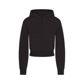 COTTON JERSEY ZIP UP HOODIE | SOOT FLAT ON A WHITE BACKGROUND | FLT