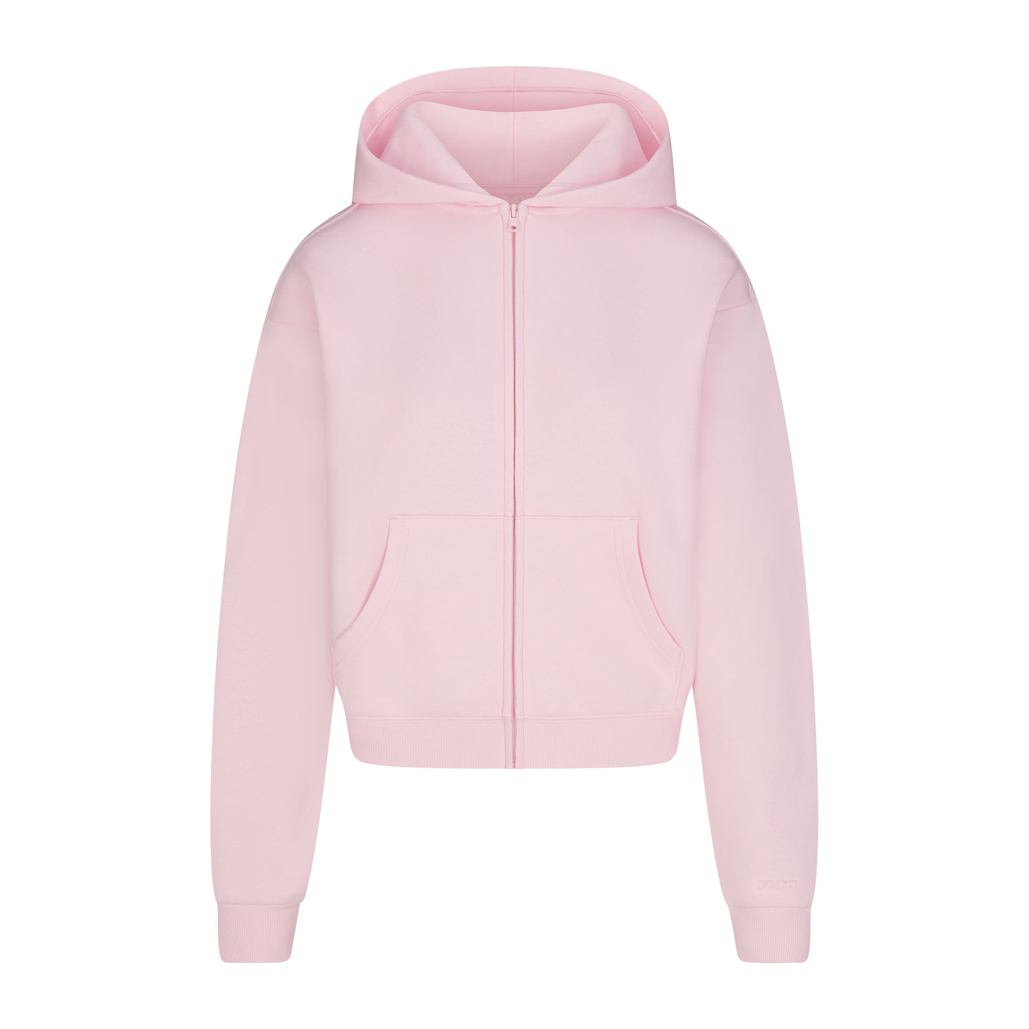 COTTON FLEECE CLASSIC ZIP UP HOODIE | CHERRY BLOSSOM & LAYS FLAT ON A WHITE BACKGROUND | FLT