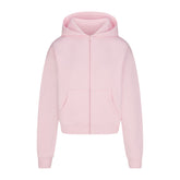 COTTON FLEECE CLASSIC ZIP UP HOODIE | CHERRY BLOSSOM & LAYS FLAT ON A WHITE BACKGROUND | FLT