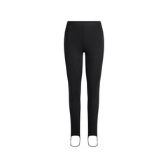 THE ESSENTIAL HIGH-WAISTED STIRRUP LEGGING | OBSIDIAN FLAT ON A WHITE BACKGROUND | FLT