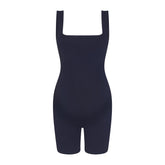 COTTON JERSEY MATERNITY ONESIE | NAVY FLAT ON A WHITE BACKGROUND | FLT