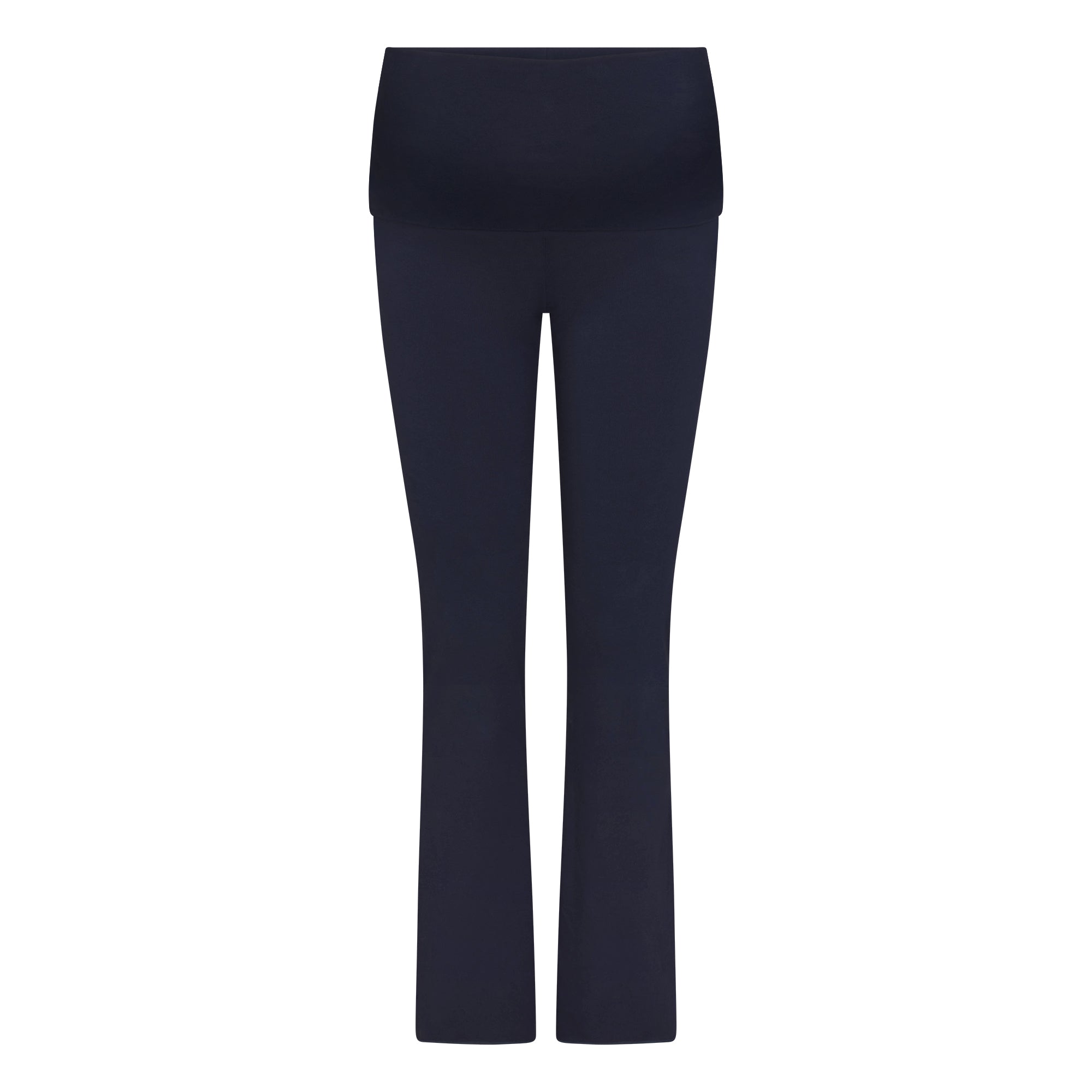 COTTON JERSEY MATERNITY FOLDOVER PANT | NAVY FLAT ON A WHITE BACKGROUND | FLT