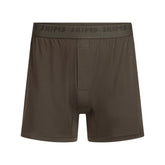 SKIMS STRETCH MENS KNIT BOXER | LODEN FLAT ON A WHITE BACKGROUND | FLT