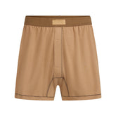 SKIMS COTTON MENS KNIT BOXER | RUSSET FLAT ON A WHITE BACKGROUND | FLT