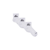 NikeSKIMS ACCESSORIES DRI-FIT QUARTER CREW SOCK 3-PACK | SNOW FLAT ON A WHITE BACKGROUND | FLT