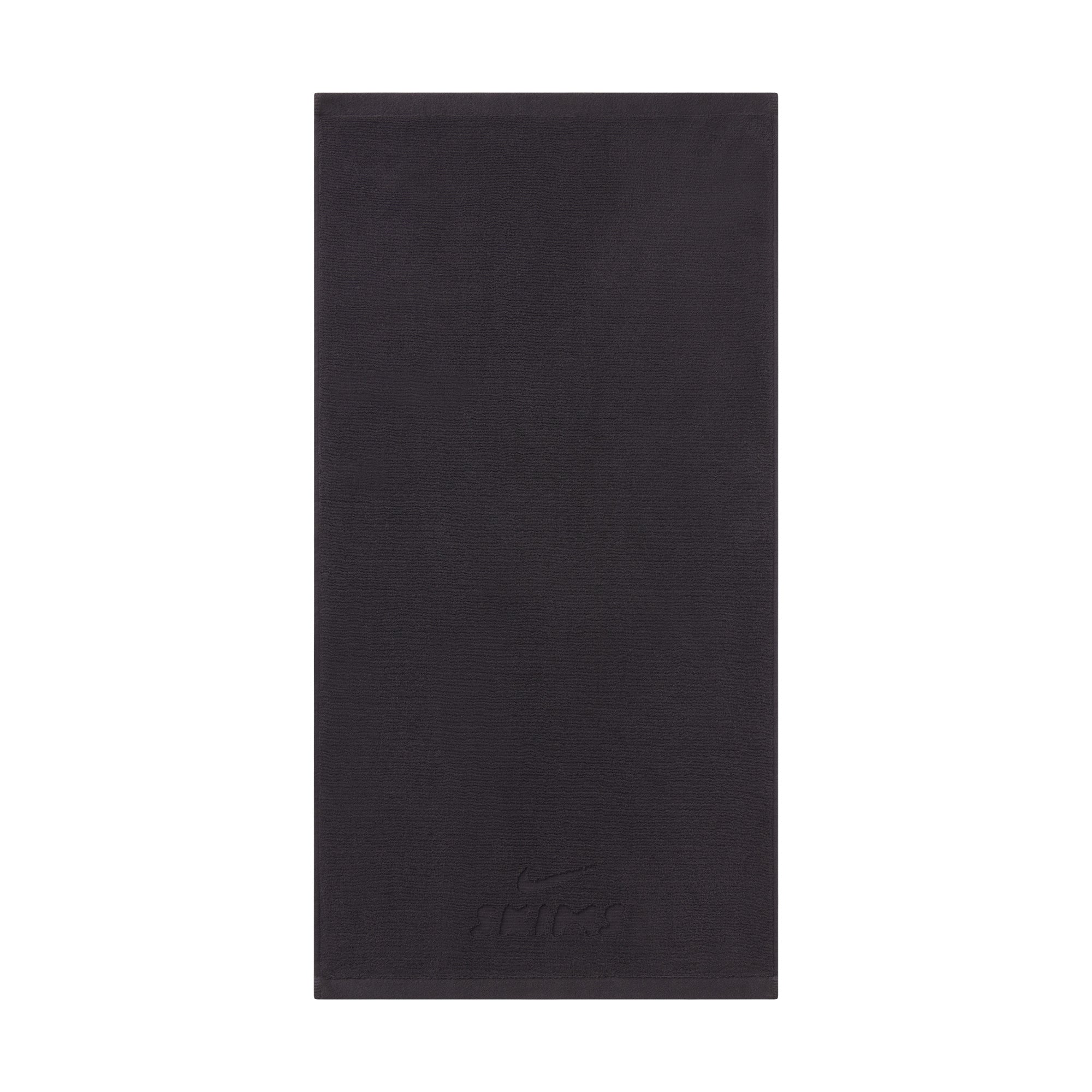 NikeSKIMS ACCESSORIES SMALL TOWEL | OBSIDIAN & LAYS FLAT ON A WHITE BACKGROUND | FLT