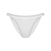 LIGHTWEIGHT COTTON LOGO PICOT STRING BIKINI | SNOW FLAT ON A WHITE BACKGROUND | FLT