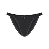 LIGHTWEIGHT COTTON LOGO PICOT STRING BIKINI | SOOT FLAT ON A WHITE BACKGROUND | FLT