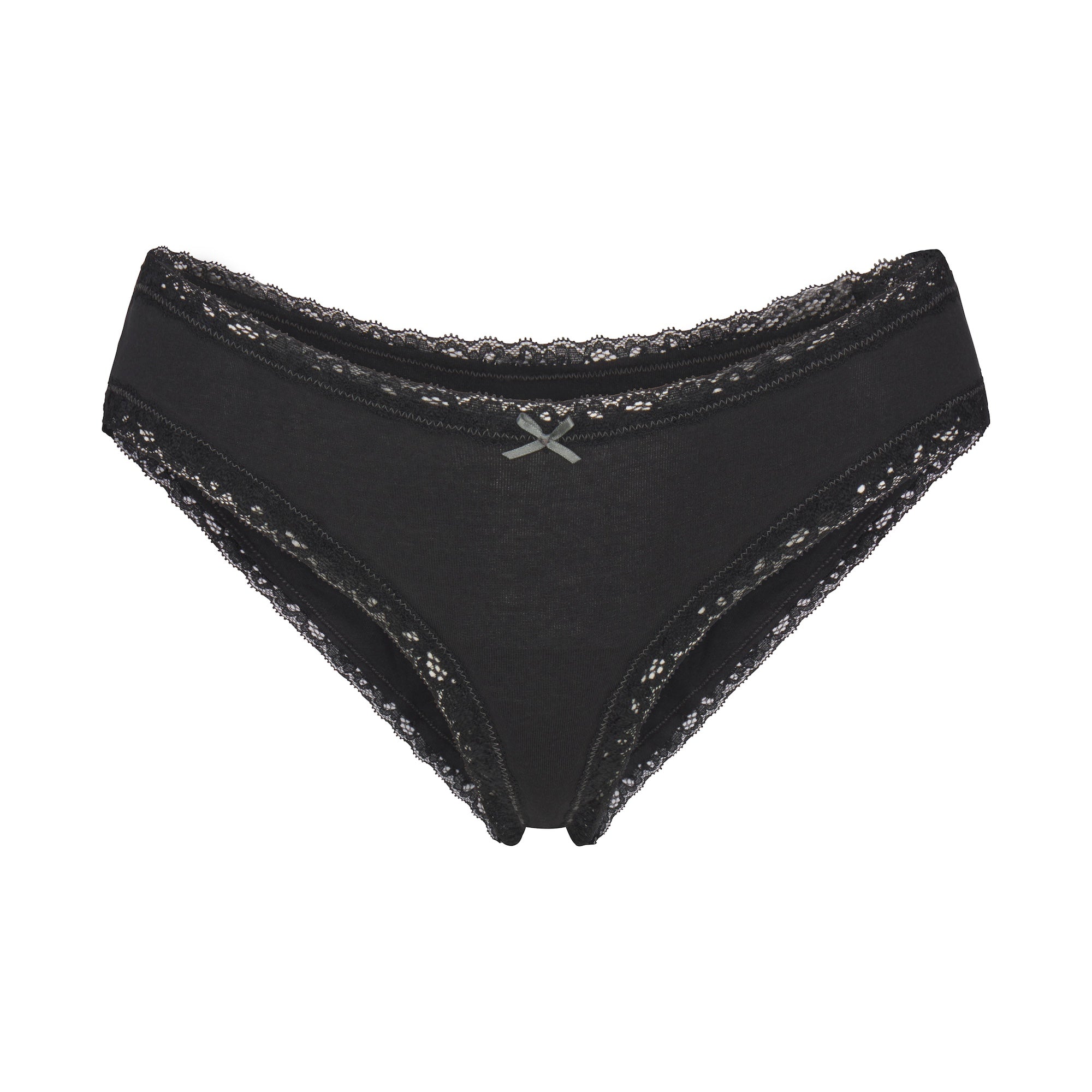 LIGHTWEIGHT COTTON LACE BRIEF | SOOT FLAT ON A WHITE BACKGROUND | FLT