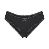 LIGHTWEIGHT COTTON LACE BRIEF | SOOT FLAT ON A WHITE BACKGROUND | FLT