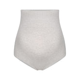 COTTON JERSEY MATERNITY HIGH-WAISTED BRIEF | LIGHT HEATHER GREY FLAT ON A WHITE BACKGROUND | FLT