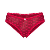 LIGHTWEIGHT COTTON POINTELLE LACE BRIEF | BRICK HEART HALFDROP FLAT ON A WHITE BACKGROUND | FLT