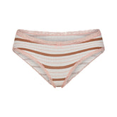 LIGHTWEIGHT COTTON POINTELLE LACE BRIEF | VILLA EGRET RUNWAY STRIPE & LAYS FLAT ON A WHITE BACKGROUND | FLT