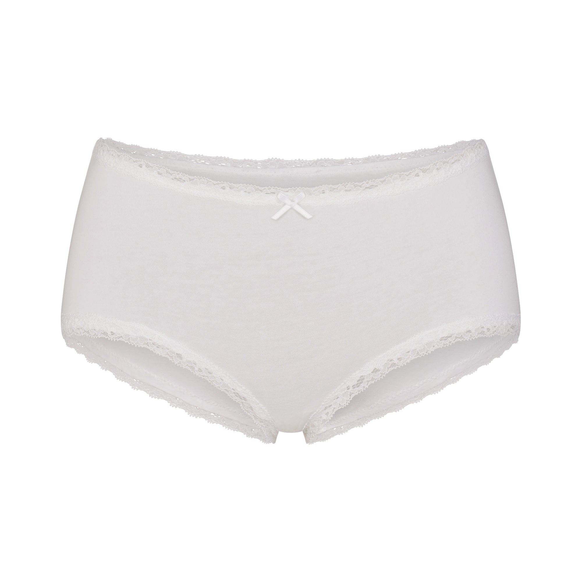 LIGHTWEIGHT COTTON LACE BOY SHORT | SNOW FLAT ON A WHITE BACKGROUND | FLT
