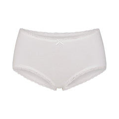 LIGHTWEIGHT COTTON LACE BOY SHORT | SNOW FLAT ON A WHITE BACKGROUND | FLT