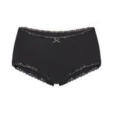 LIGHTWEIGHT COTTON LACE BOY SHORT | SOOT FLAT ON A WHITE BACKGROUND | FLT