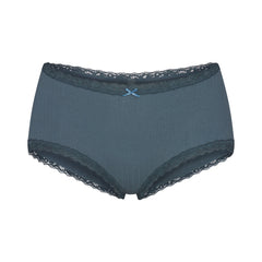 LIGHTWEIGHT COTTON POINTELLE LACE BOY SHORT | ZIRCON TONAL FLAT ON A WHITE BACKGROUND | FLT