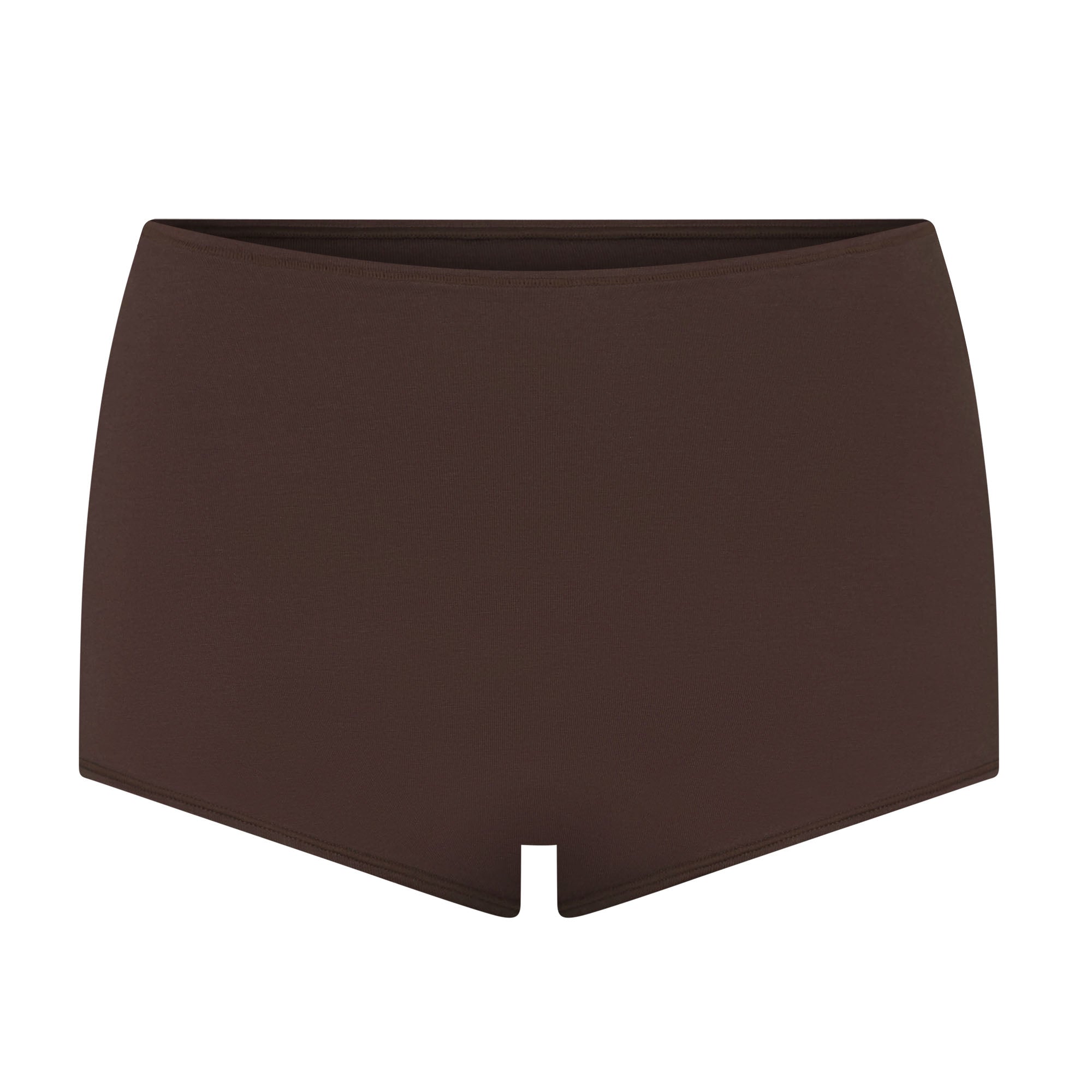 PERIOD PANTIES BOY SHORT | ESPRESSO FLAT ON A WHITE BACKGROUND | FLT