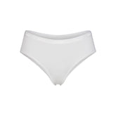 LIGHTWEIGHT COTTON LOGO PICOT HIPSTER | SNOW FLAT ON A WHITE BACKGROUND | FLT