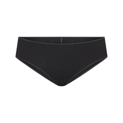 LIGHTWEIGHT COTTON RUCHED BACK HIPSTER | SOOT TONAL FLAT ON A WHITE BACKGROUND | FLT