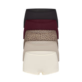 FITS EVERYBODY BOY SHORT 5-PACK | DESERT LEOPARD MULTI & LAYS FLAT ON A WHITE BACKGROUND | FLT