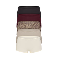 FITS EVERYBODY BOY SHORT 5-PACK | DESERT LEOPARD MULTI & LAYS FLAT ON A WHITE BACKGROUND | FLT