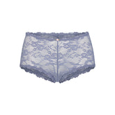 STRETCH LACE BOY SHORT | SLATE & LAYS FLAT ON A WHITE BACKGROUND | FLT