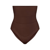FITS EVERYBODY MATERNITY BANDED HIGH-WAISTED BRIEF | COCOA (BRIEFS, PANTIES) LAYS FLAT ON A WHITE BACKGROUND | FLT