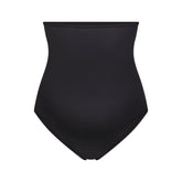 FITS EVERYBODY MATERNITY HIGH-WAISTED BRIEF | ONYX (BRIEFS, PANTIES) LAYS FLAT ON A WHITE BACKGROUND | FOCUS: 0.0, 1.0, 0.9