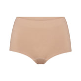 SOFT SMOOTHING SEAMLESS BOY SHORT | CLAY (BOY SHORTS, PANTIES) LAYS FLAT ON A WHITE BACKGROUND | FLT