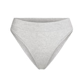 COTTON JERSEY CHEEKY TANGA | LIGHT HEATHER GREY FLAT ON A WHITE BACKGROUND | FLT