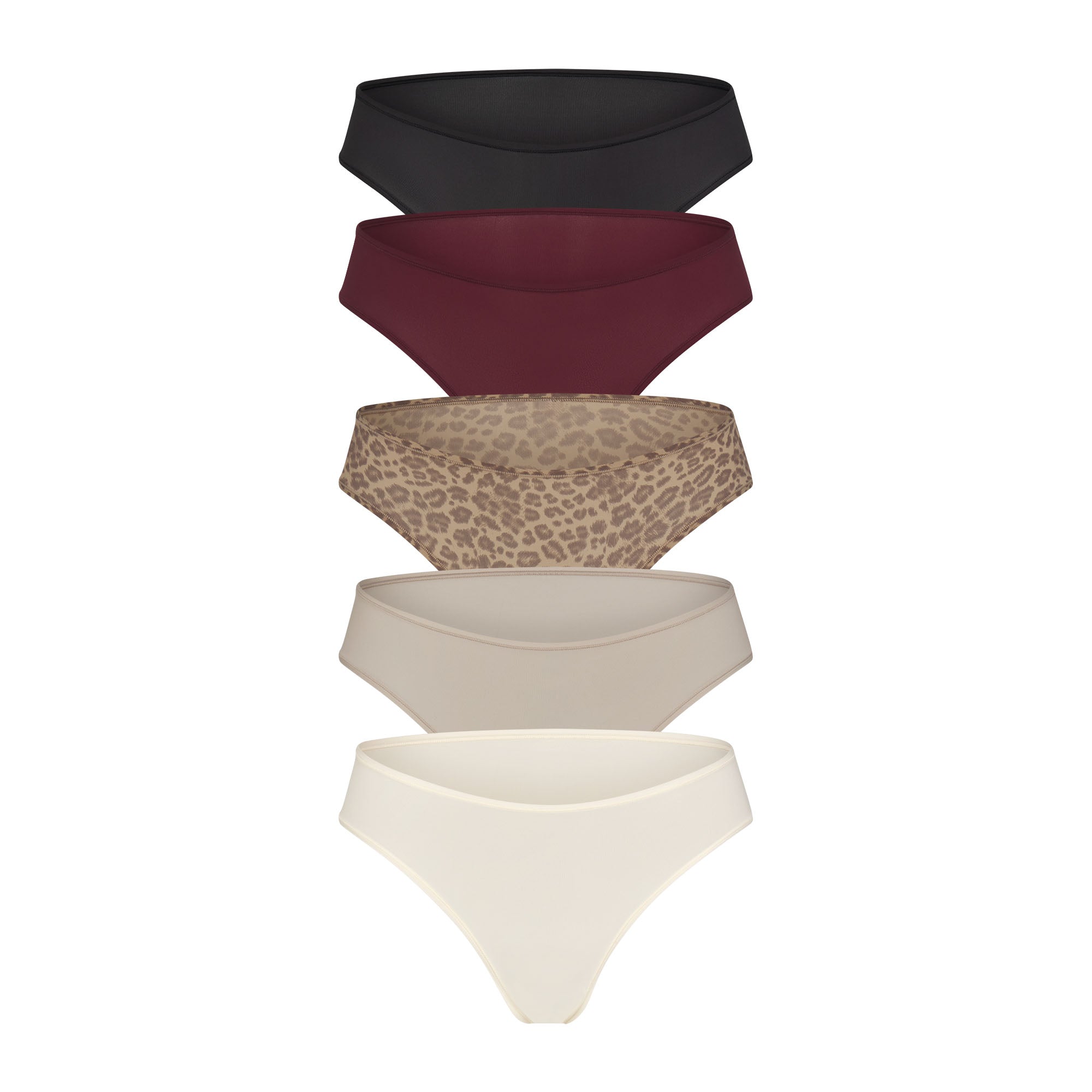 FITS EVERYBODY CHEEKY BRIEF 5-PACK | DESERT LEOPARD MULTI & LAYS FLAT ON A WHITE BACKGROUND | FLT
