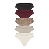 FITS EVERYBODY CHEEKY BRIEF 5-PACK | DESERT LEOPARD MULTI & LAYS FLAT ON A WHITE BACKGROUND | FLT