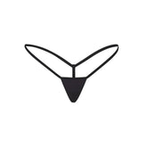 FITS EVERYBODY MICRO THONG | ONYX (THONGS, PANTIES) LAYS FLAT ON A WHITE BACKGROUND | FLT