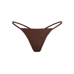 FITS EVERYBODY T-STRING THONG | COCOA (THONGS, PANTIES) LAYS FLAT ON A WHITE BACKGROUND | FLT